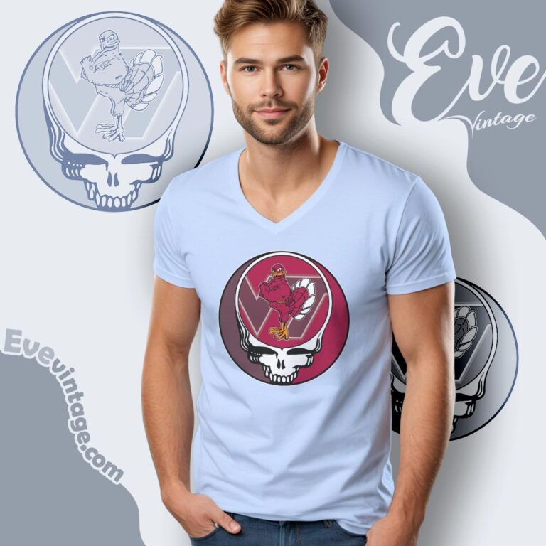 Virginia Tech Hokies Steal Your Face Stealie Shirt V Neck TShirt Virginia Tech Hokies Steal Your Face Stealie Shirt V Neck TShirt