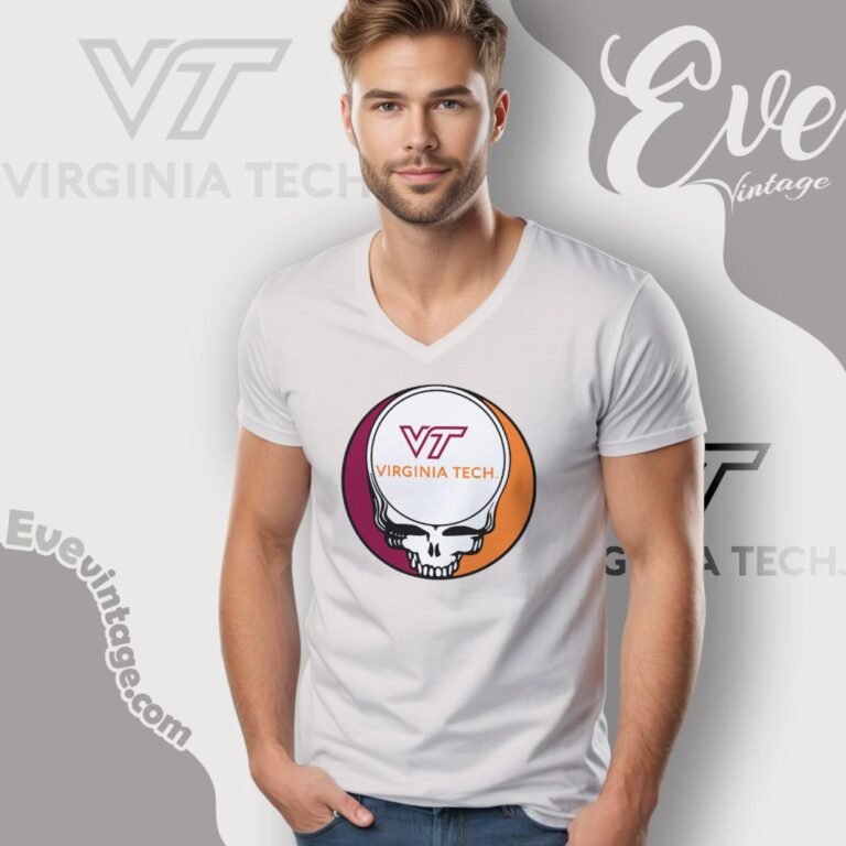 Virginia Tech Steal Your Face Grateful Dead Shirt V Neck TShirt Virginia Tech Steal Your Face Grateful Dead Shirt V Neck TShirt