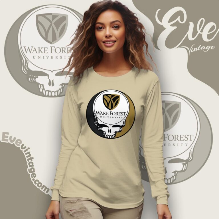 Wake Forest University Steal Your Face Grateful Dead Shirt Long Sleeve Tee Wake Forest University Steal Your Face Grateful Dead Shirt Long Sleeve Tee