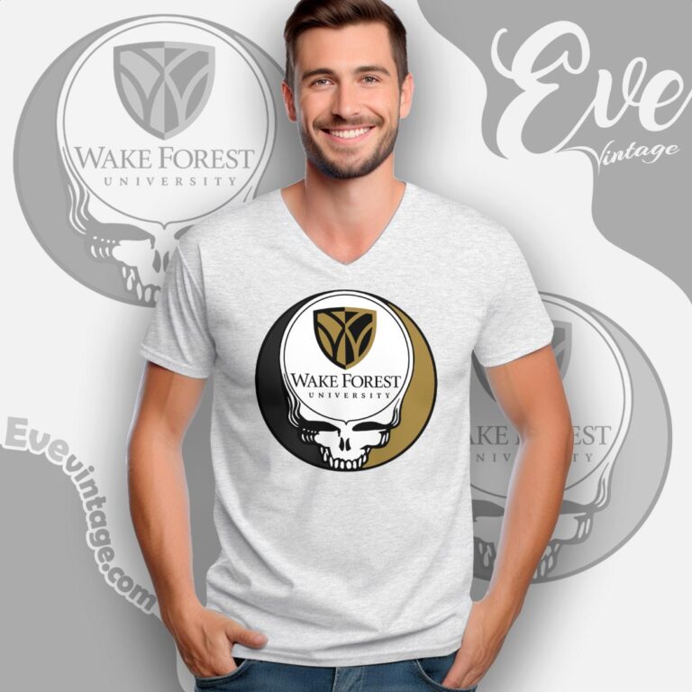 Wake Forest University Steal Your Face Grateful Dead Shirt V Neck TShirt Wake Forest University Steal Your Face Grateful Dead Shirt V Neck TShirt