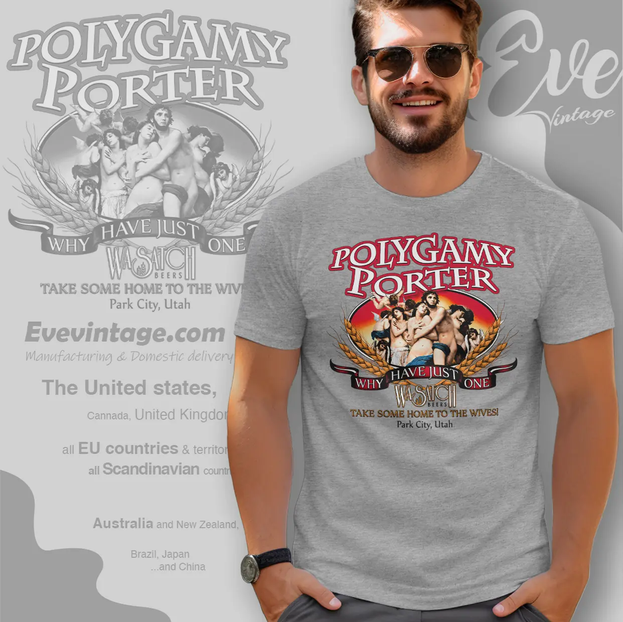 Wasatch Beer Polygamy Porter Shirt Why Have Just One T shirt Wasatch Beer Polygamy Porter Shirt Why Have Just One T shirt