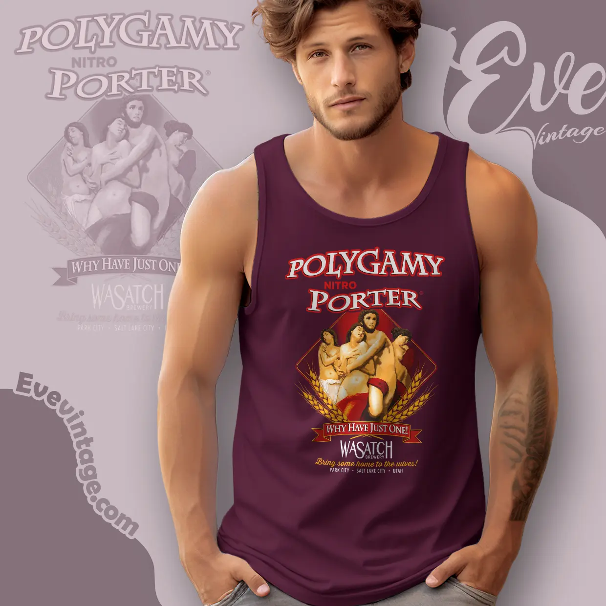Wasatch Beer Polygamy Porter Tank Top Racerback Wasatch Beer Polygamy Porter Tank Top Racerback