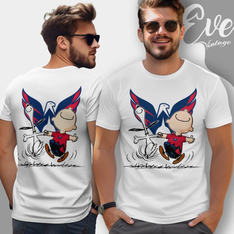 Washington Capitals Charlie Brown Snoopy Happy Dancing Shirt T Shirt Washington Capitals Charlie Brown Snoopy Happy Dancing Shirt T Shirt