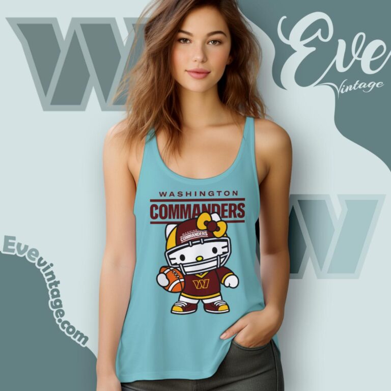 Washington Commanders Hello Kitty Shirt Tank Top Racerback Washington Commanders Hello Kitty Shirt Tank Top Racerback