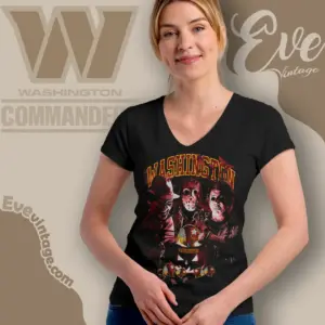 Washington Commanders Horror Halloween Shirt V Neck TShirt