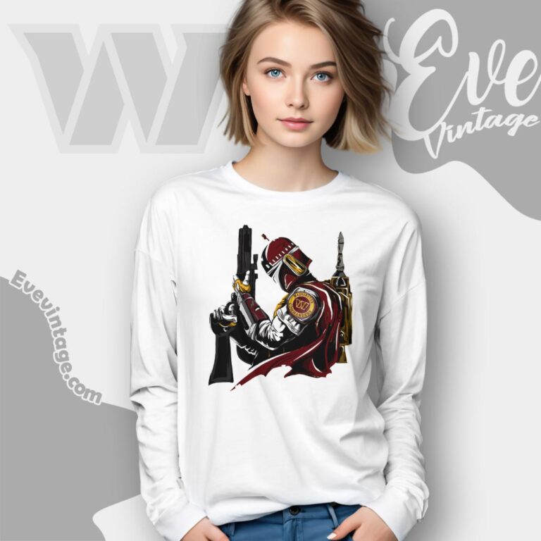 Washington Commanders Mandalorian Star Wars Shirt Long Sleeve Tee Washington Commanders Mandalorian Star Wars Shirt Long Sleeve Tee