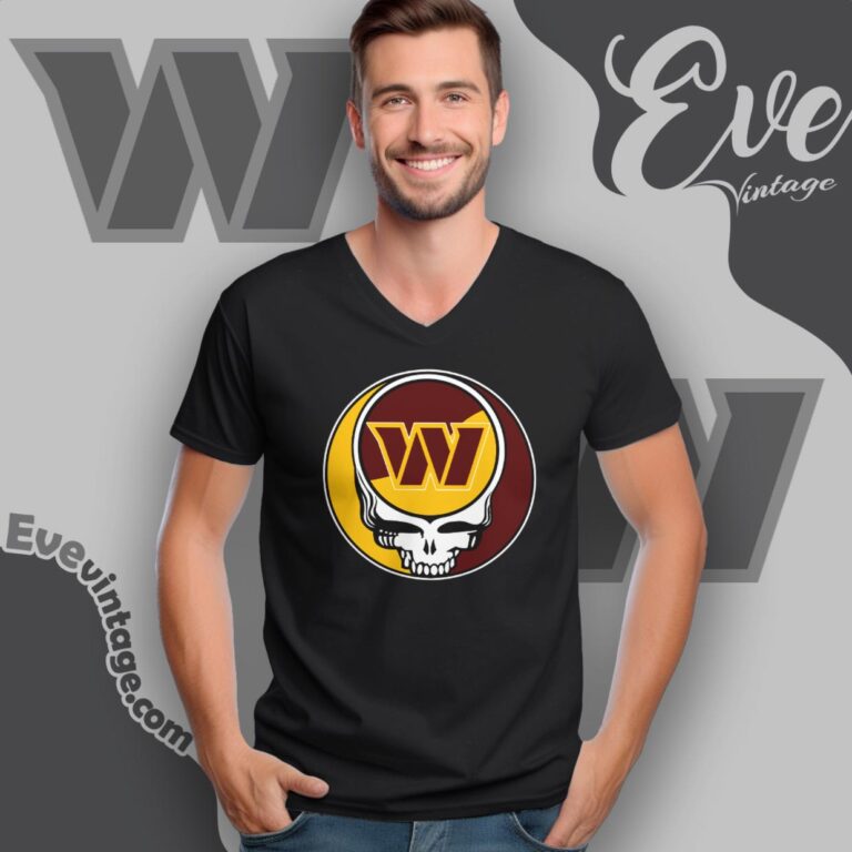 Washington Commanders Steal Your Face Grateful Dead Shirt V Neck TShirt Washington Commanders Steal Your Face Grateful Dead Shirt V Neck TShirt