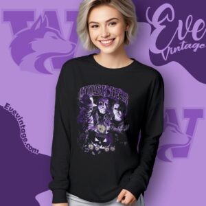 Washington Huskies Halloween Horror Movie Shirt Long Sleeve Tee