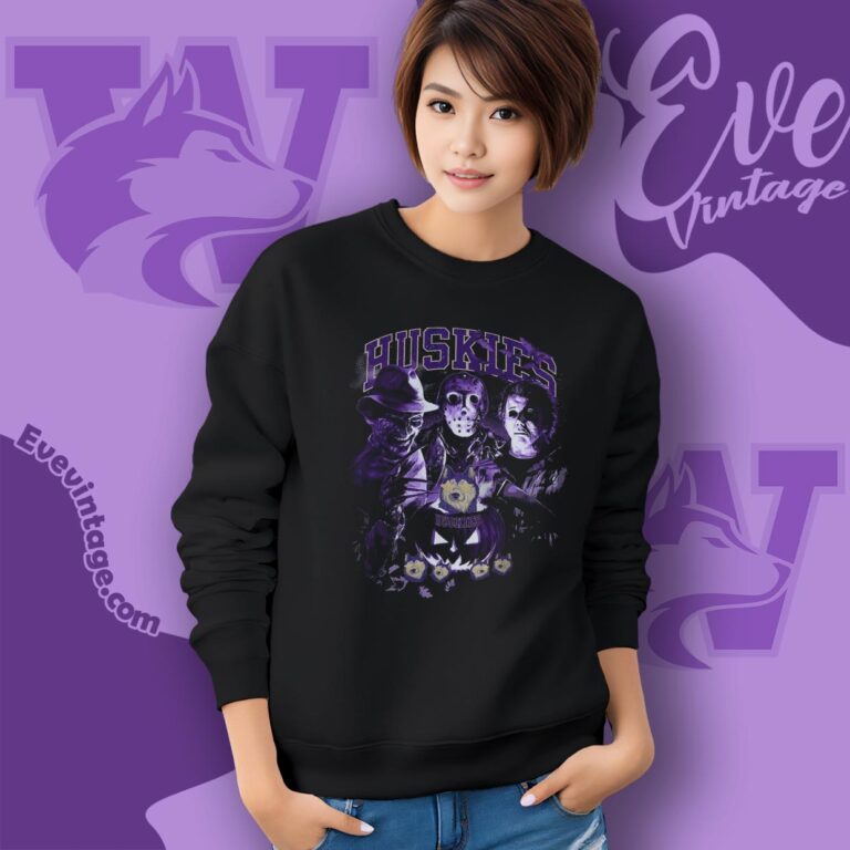 Washington Huskies Halloween Horror Movie Shirt Sweatshirt Washington Huskies Halloween Horror Movie Shirt Sweatshirt