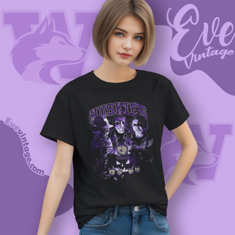 Washington Huskies Halloween Horror Movie Shirt Women T shirt Washington Huskies Halloween Horror Movie Shirt Women T shirt