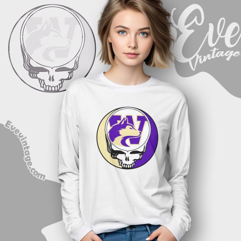 Washington Huskies Steal Your Face Stealie Shirt Long Sleeve Tee Washington Huskies Steal Your Face Stealie Shirt Long Sleeve Tee