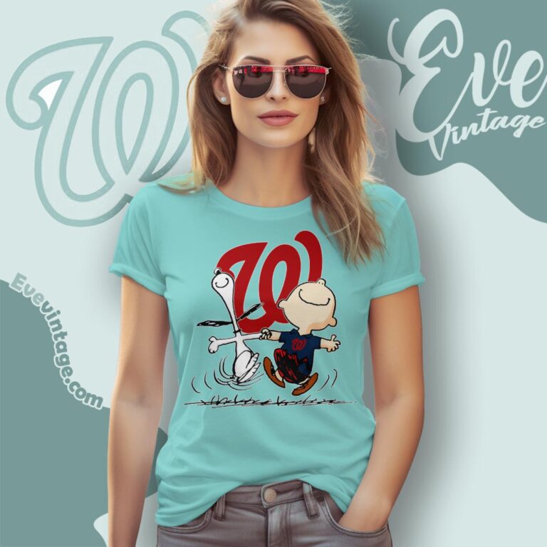 Washington Nationals Charlie Brown Snoopy Happy Dancing Shirt Women T Shirt Washington Nationals Charlie Brown Snoopy Happy Dancing Shirt Women T Shirt
