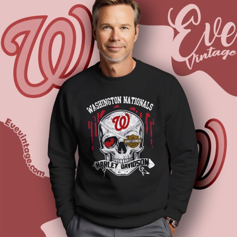 Washington Nationals Harley Davidson Skull Sweatshirt Washington Nationals Harley Davidson Skull Sweatshirt