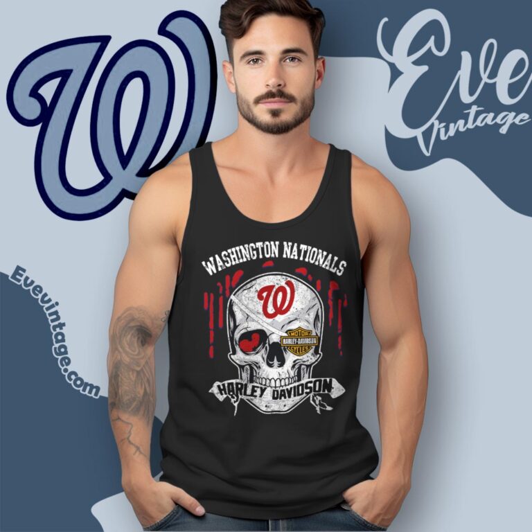 Washington Nationals Harley Davidson Skull Tank Top Racerback Washington Nationals Harley Davidson Skull Tank Top Racerback