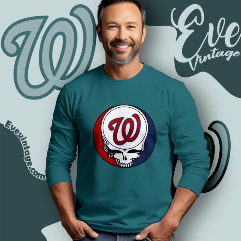 Washington Nationals Steal Your Face Grateful Dead Shirt Long Sleeve Tee Washington Nationals Steal Your Face Grateful Dead Shirt Long Sleeve Tee