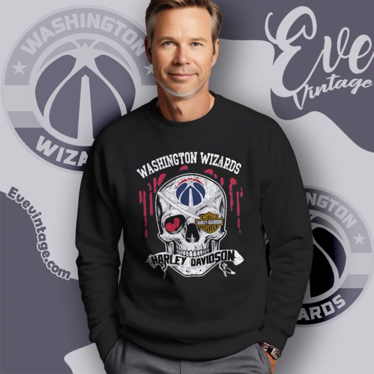 Washington Wizards Harley Davidson Skull Shirt Sweatshirt Washington Wizards Harley Davidson Skull Shirt Sweatshirt