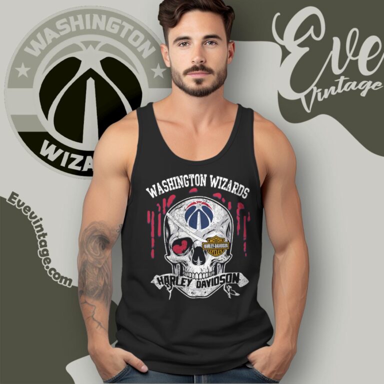 Washington Wizards Harley Davidson Skull Shirt Tank Top Racerback Washington Wizards Harley Davidson Skull Shirt Tank Top Racerback