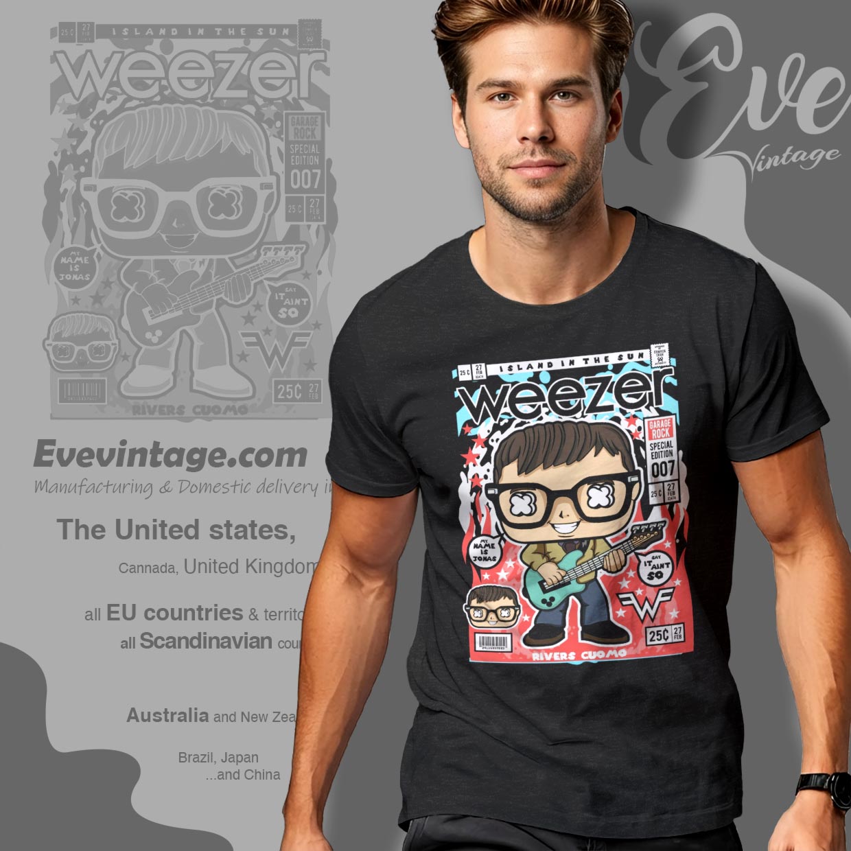 Weezer Comic Shirt Island In The Sun T shirt Weezer Comic Shirt Island In The Sun T shirt