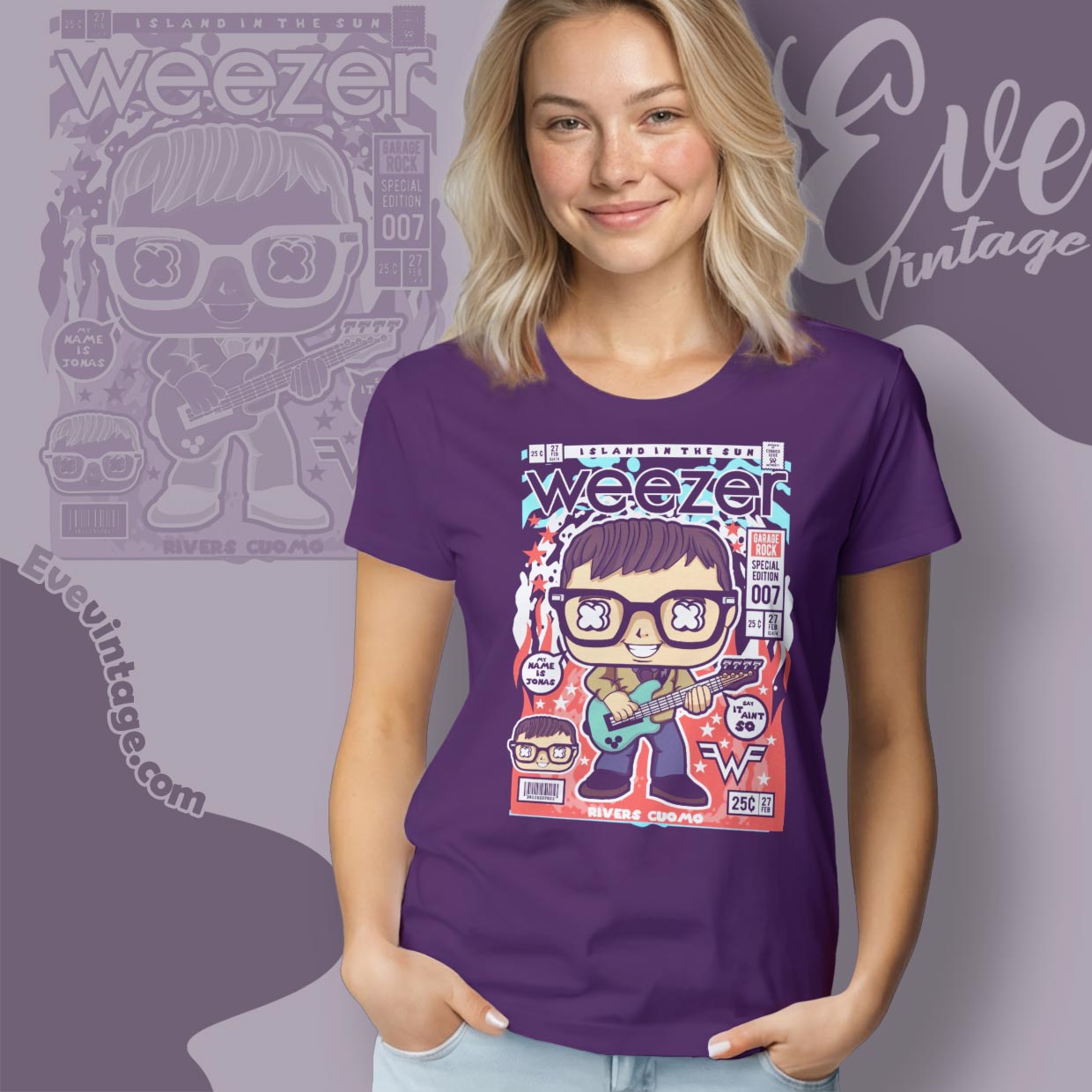 Weezer Comic Shirt Island In The Sun Women T shirt Weezer Comic Shirt Island In The Sun Women T shirt