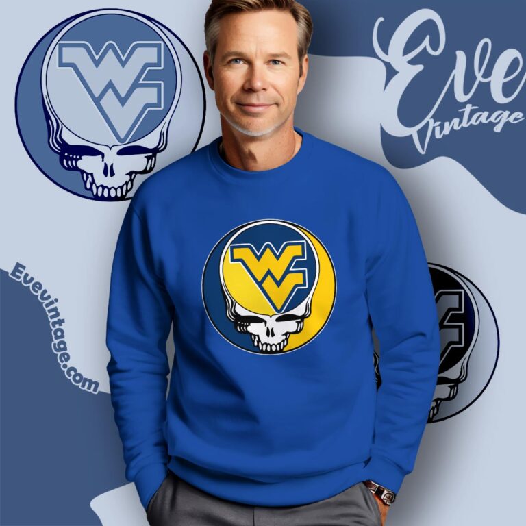 West Virginia Mountaineers Steal Your Face Stealie Shirt Sweatshirt West Virginia Mountaineers Steal Your Face Stealie Shirt Sweatshirt