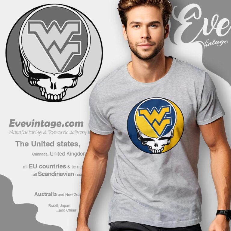 West Virginia Mountaineers Steal Your Face Stealie Shirt T shirt West Virginia Mountaineers Steal Your Face Stealie Shirt T shirt