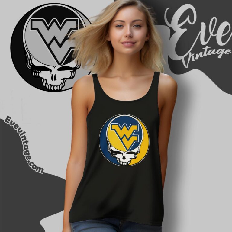 West Virginia Mountaineers Steal Your Face Stealie Shirt Tank Top Racerback West Virginia Mountaineers Steal Your Face Stealie Shirt Tank Top Racerback
