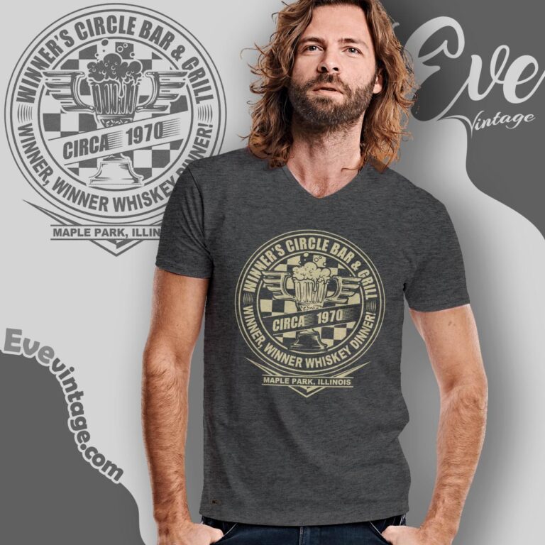 Winner's Circle Bar Shirt Maple Park Il Dive Bar V Neck TShirt Winner's Circle Bar Shirt Maple Park Il Dive Bar V Neck TShirt