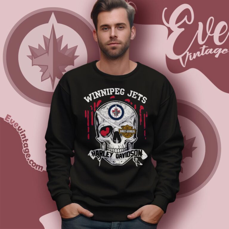 Winnipeg Jets Harley Davidson Skull Shirt Sweatshirt Winnipeg Jets Harley Davidson Skull Shirt Sweatshirt