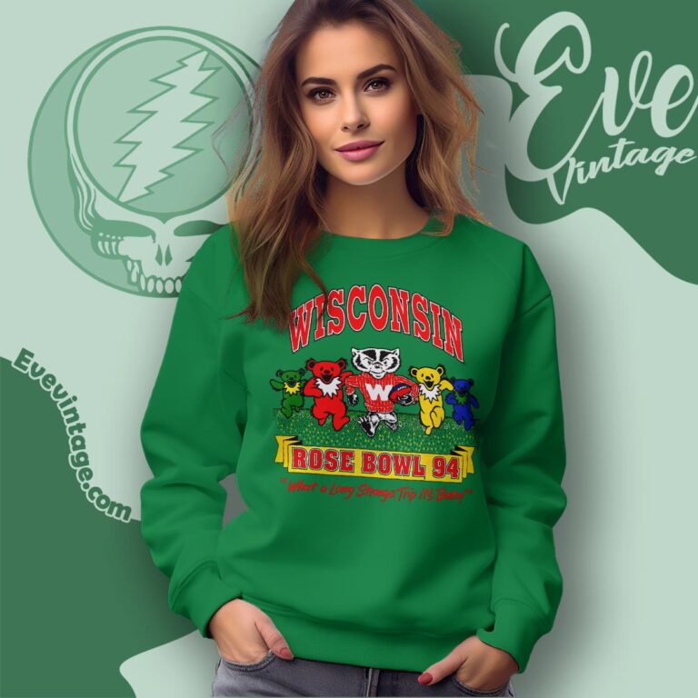 Wisconsin Badgers Rose Bowl 1994 Grateful Dead Dancing Bear Shirt Sweatshirt Wisconsin Badgers Rose Bowl 1994 Grateful Dead Dancing Bear Shirt Sweatshirt