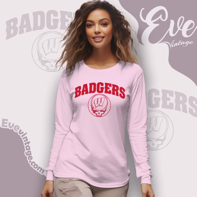 Wisconsin Badgers Steal Your Face Simple Logo Long Sleeve Tee Wisconsin Badgers Steal Your Face Simple Logo Long Sleeve Tee