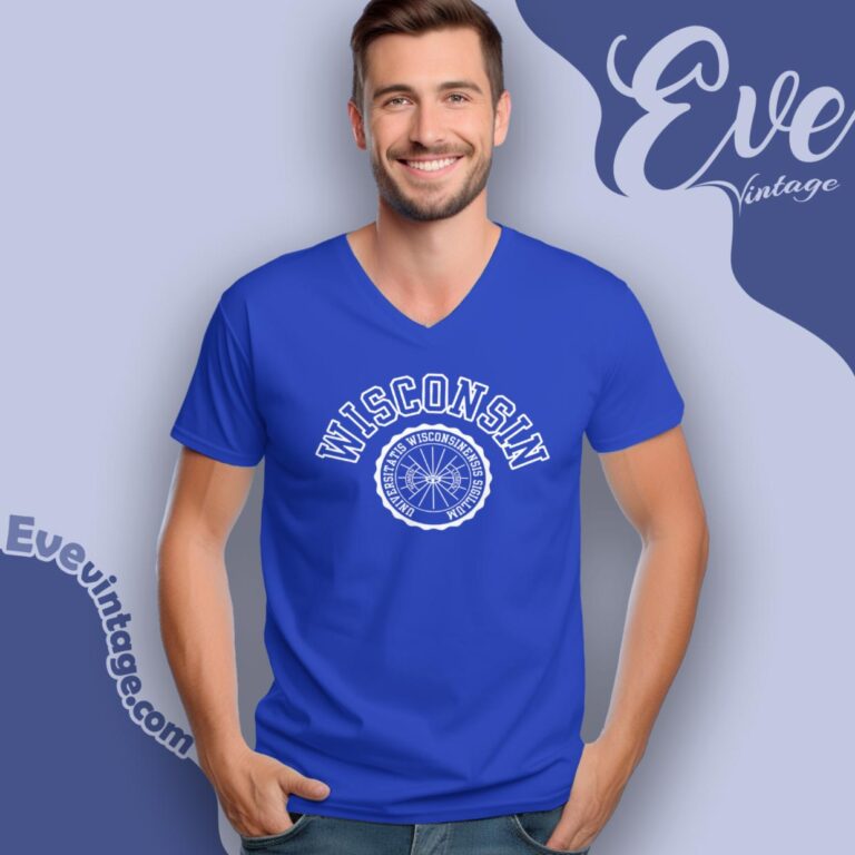 Wisconsin Badgers University Shirt V Neck TShirt Wisconsin Badgers University Shirt V Neck TShirt