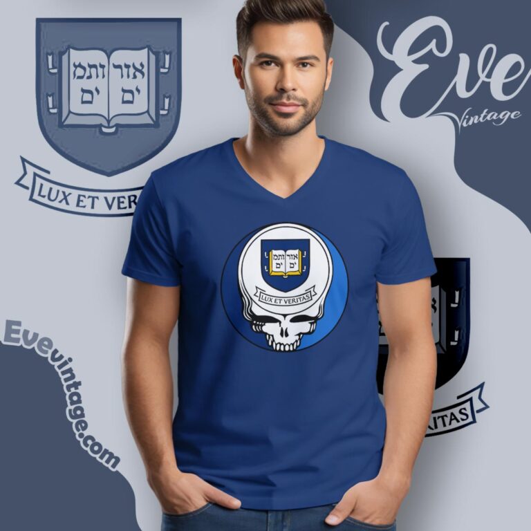 Yale University Steal Your Face Grateful Dead Shirt V Neck TShirt Yale University Steal Your Face Grateful Dead Shirt V Neck TShirt