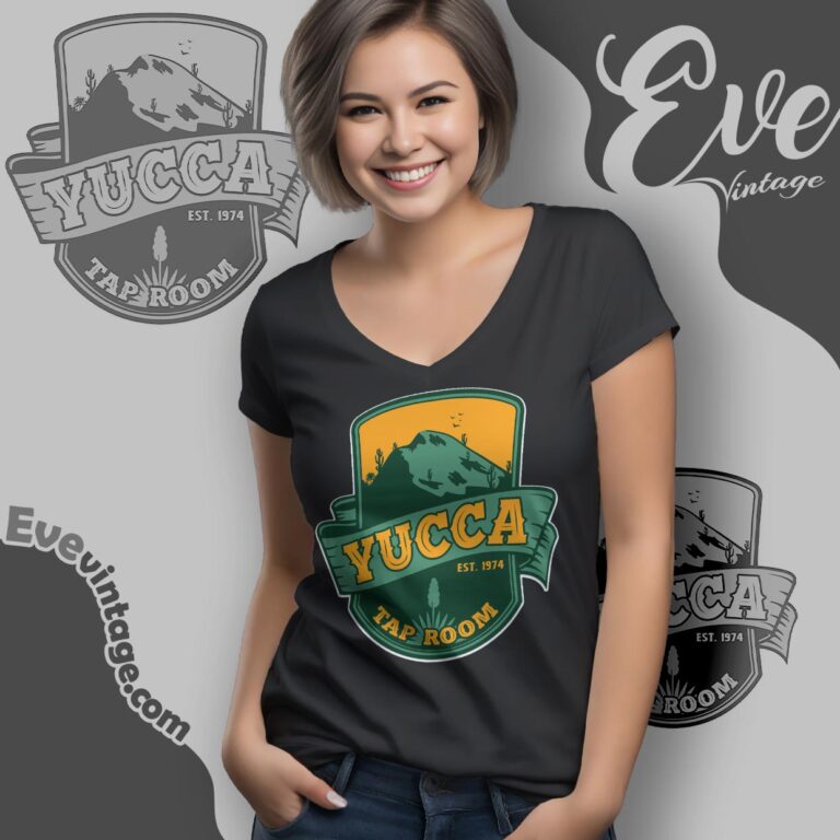 Yucca Tap Room Bar Shirt V Neck TShirt Yucca Tap Room Bar Shirt V Neck TShirt