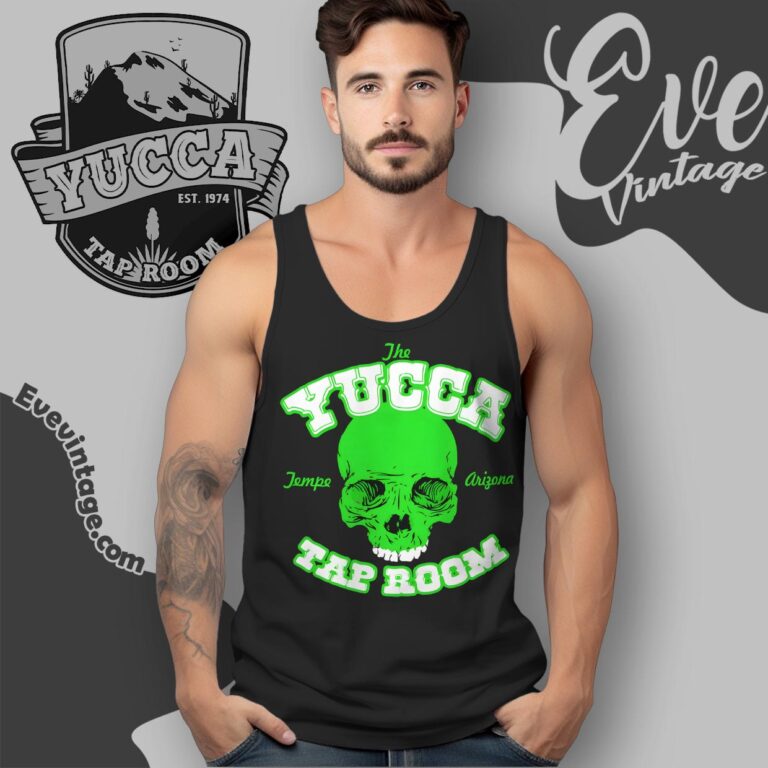 Yucca Tap Room Shirt Skully face Bar Tank Top Racerback Yucca Tap Room Shirt Skully face Bar Tank Top Racerback