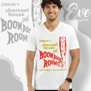 Zieglers Charcoal House Shirt Lansing Mi Tiki Bar V Neck TShirt