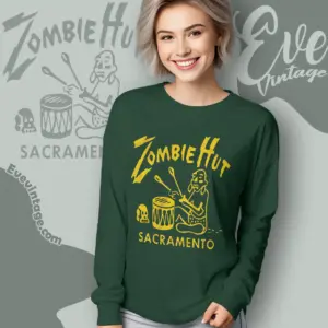 Zombie Hut Shirt Sacramento Ca Bar Long Sleeve Tee