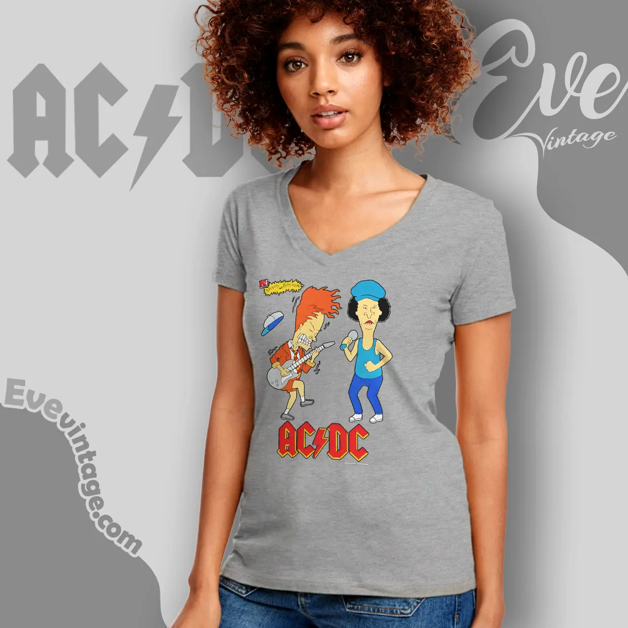 acdc beavis and butthead v neck tshirt acdc beavis and butthead v neck tshirt
