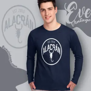 alacran tequila scorpion bite long sleeve tee