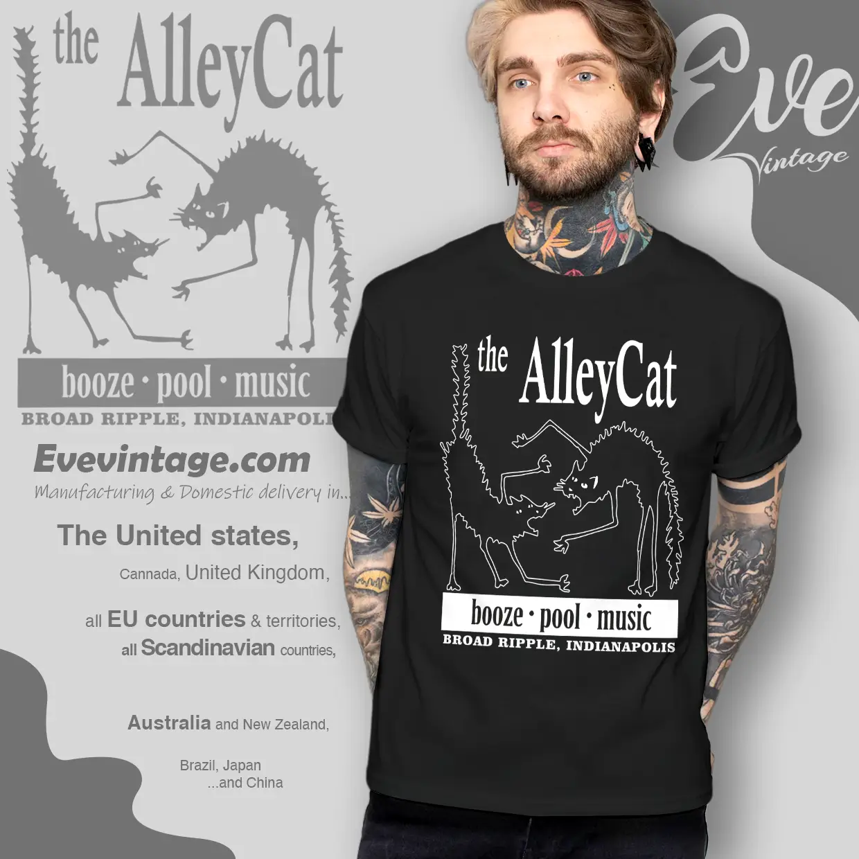 Alley Cat Lounge Shirt – Indianapolis Dive Bar Tee Alley Cat Lounge Shirt – Indianapolis Dive Bar Tee
