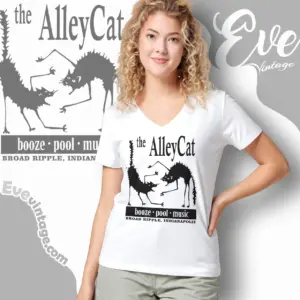 alley cat lounge shirt indianapolis dive bar v neck tshirt