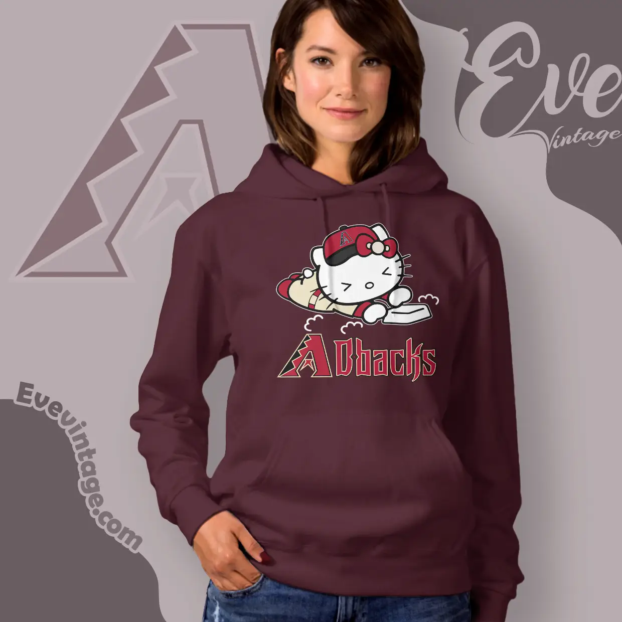arizona diamondbacks hello kitty sliding into home hoodie arizona diamondbacks hello kitty sliding into home hoodie