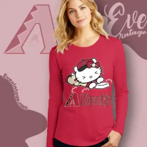 arizona diamondbacks hello kitty sliding into home long sleeve tee