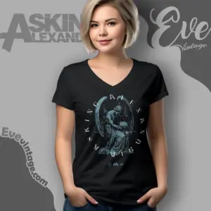 asking alexandria angel v neck tshirt