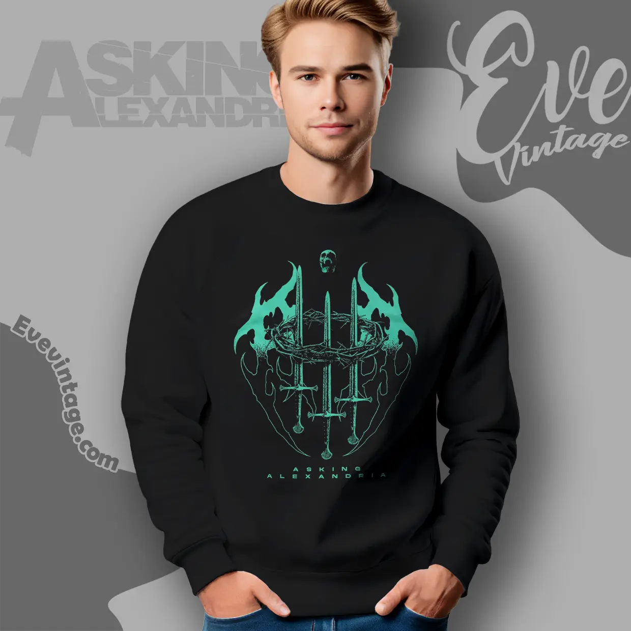 asking alexandria crown sword sweatshirt asking alexandria crown sword sweatshirt