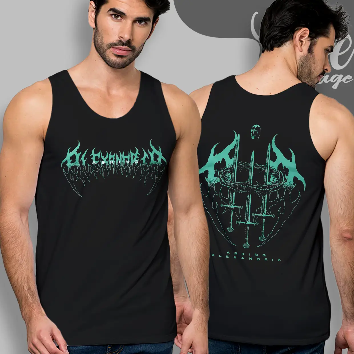asking alexandria crown sword tank top racerback asking alexandria crown sword tank top racerback