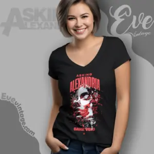asking alexandria dark void v neck tshirt