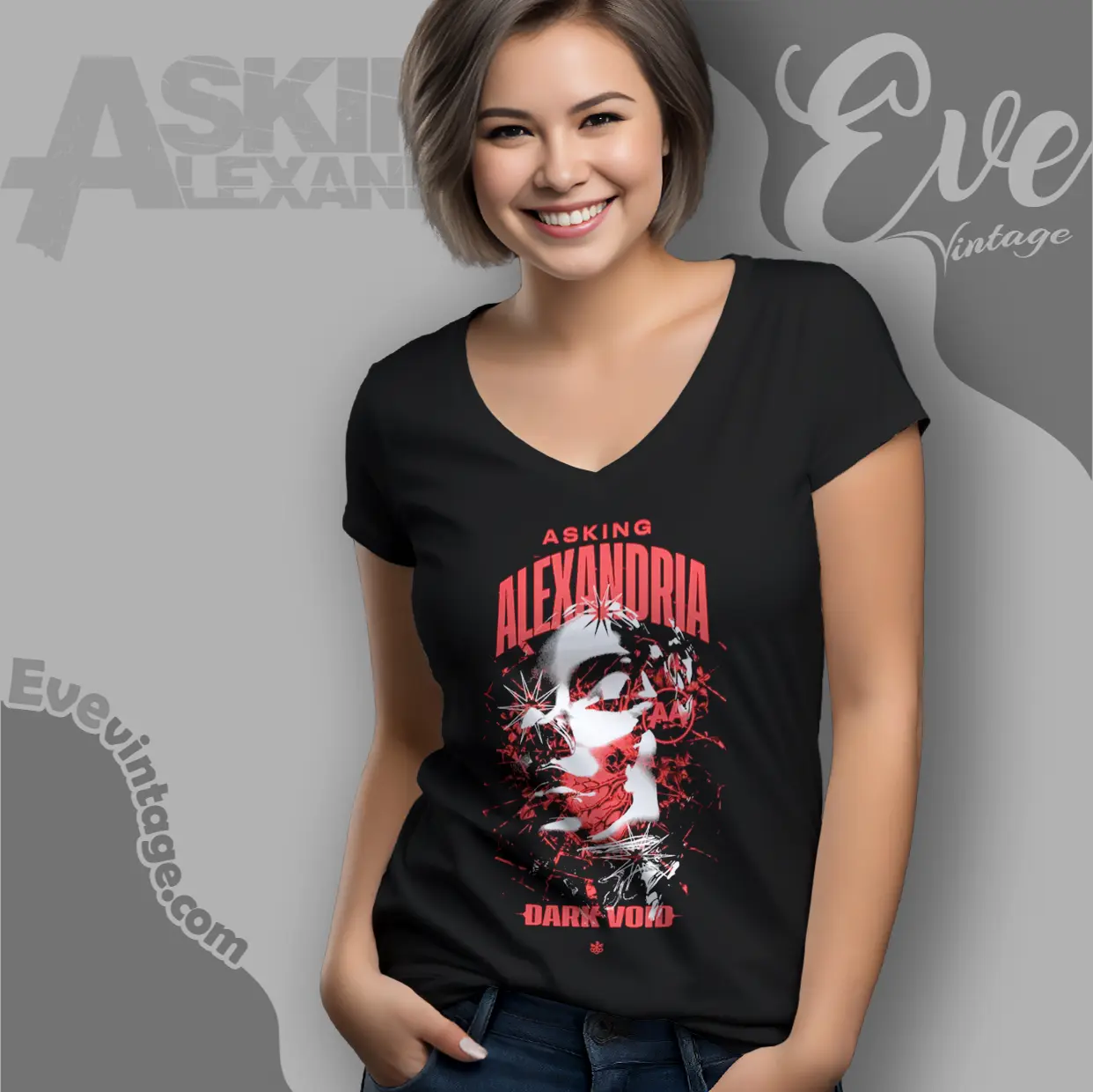 asking alexandria dark void v neck tshirt asking alexandria dark void v neck tshirt