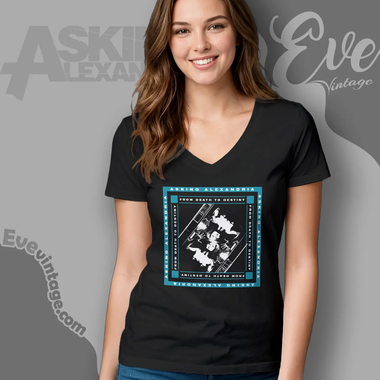 asking alexandria from death to destiny v neck tshirt asking alexandria from death to destiny v neck tshirt
