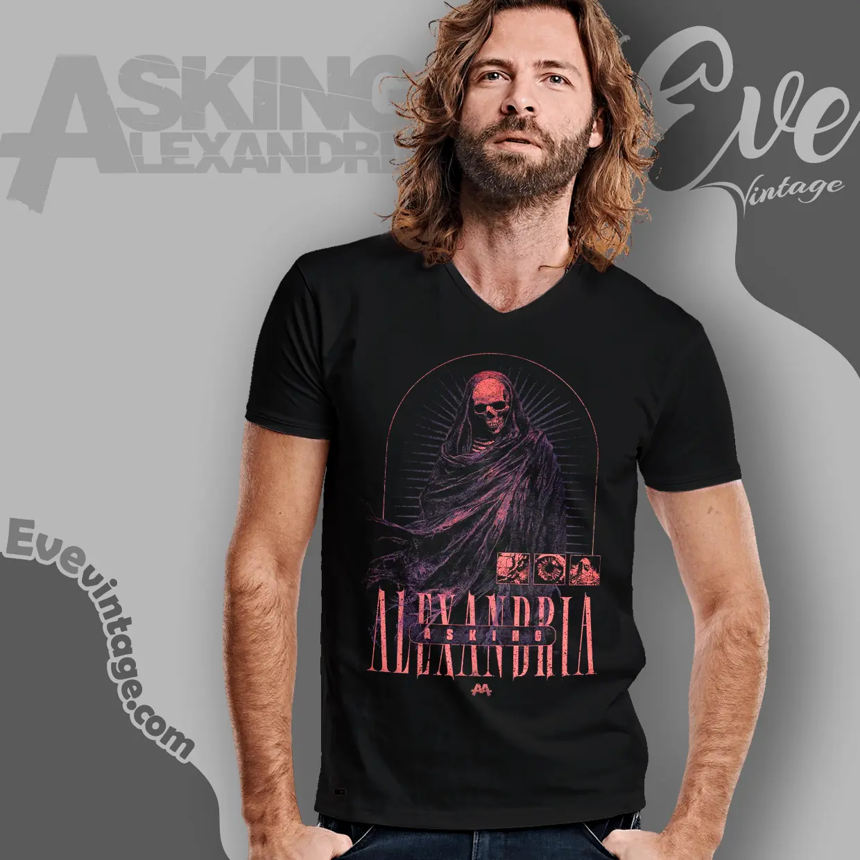 asking alexandria kitsune v neck tshirt asking alexandria kitsune v neck tshirt