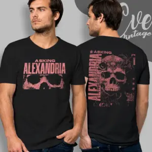 asking alexandria let the dead take me v neck tshirt